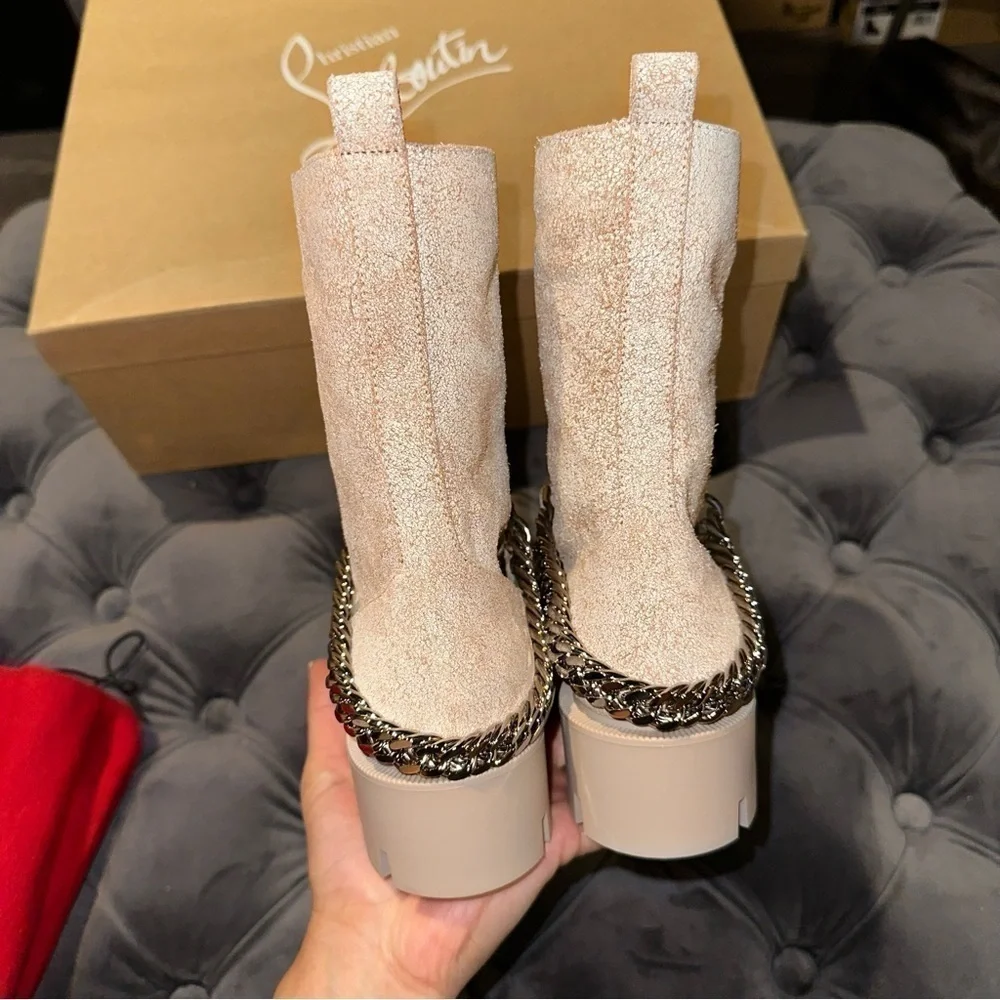New Size 35.5 Christian Louboutin Horse Guarda Combat Boot